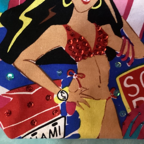 Vintage 90’s SOUTH BEACH TOTE Bag Purse - Picture 4 of 11